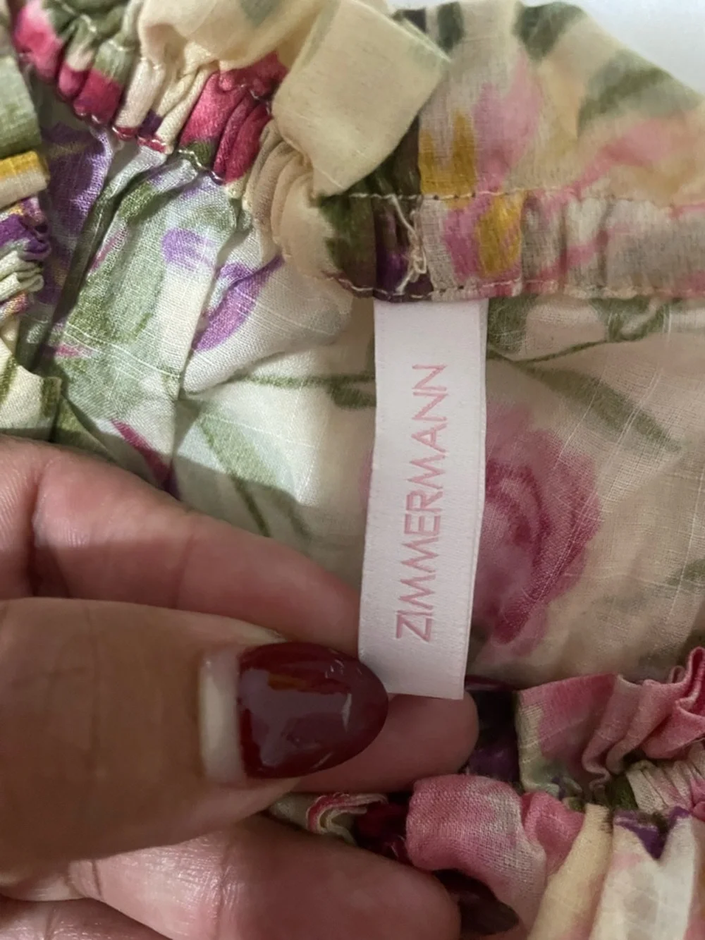 Zimmermann Girls Floral Peasant Blouse - Pink & Cream - Picture 2 of 13